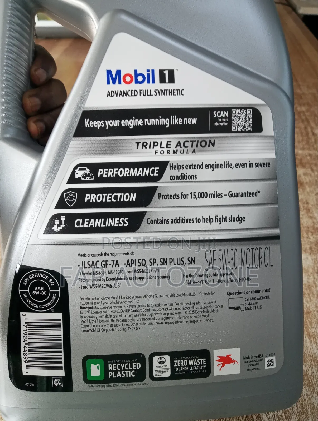 Original Advanced Full Synthetic Mobil 1 Engine Oil 5w-30 From USA