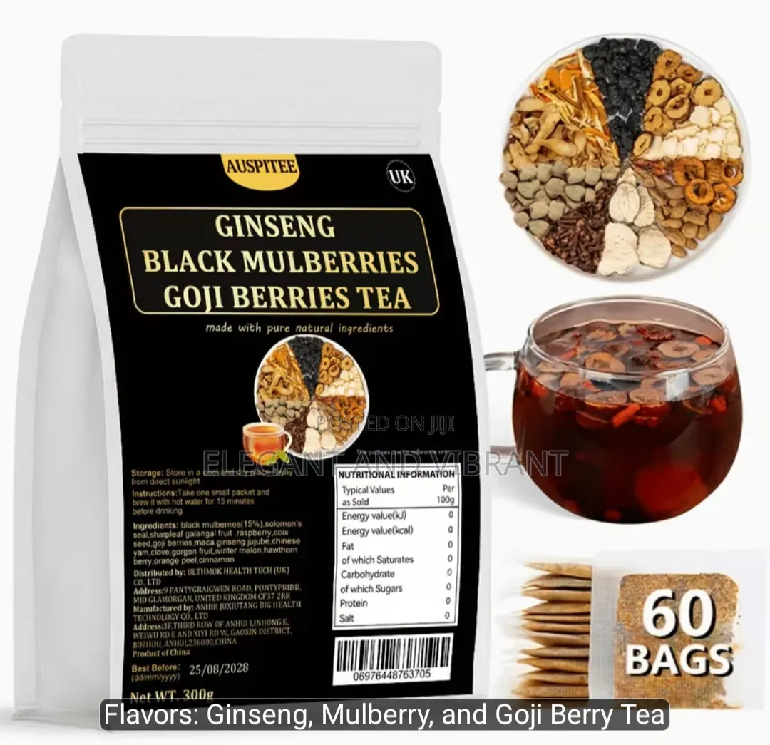 Ginseng, Mulberry, and Goji Berry Tea, 60 Packets,