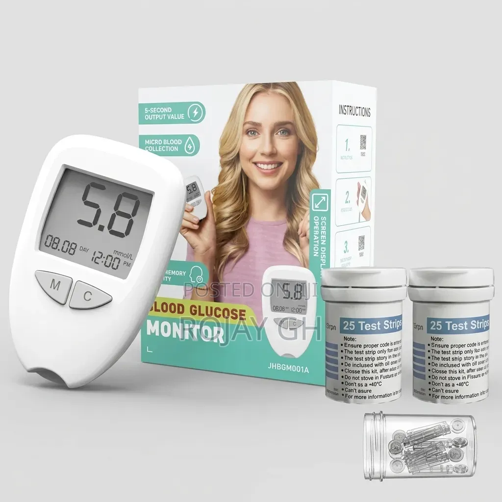 Glucometer Blood Glucose Test Machine Monitor 50 Strips + 50 Lancets