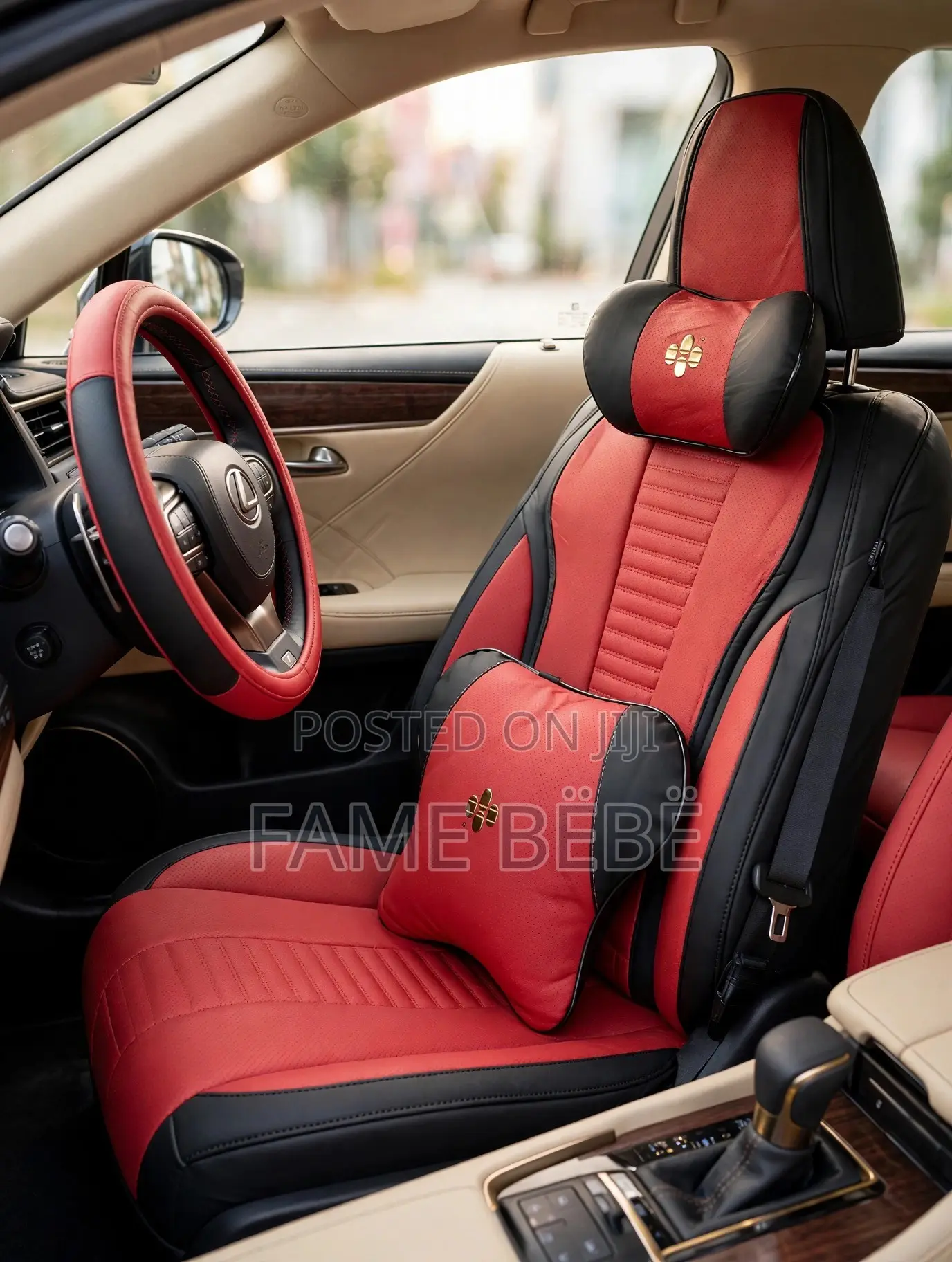 Premium Red Black Full Seat Cover Set