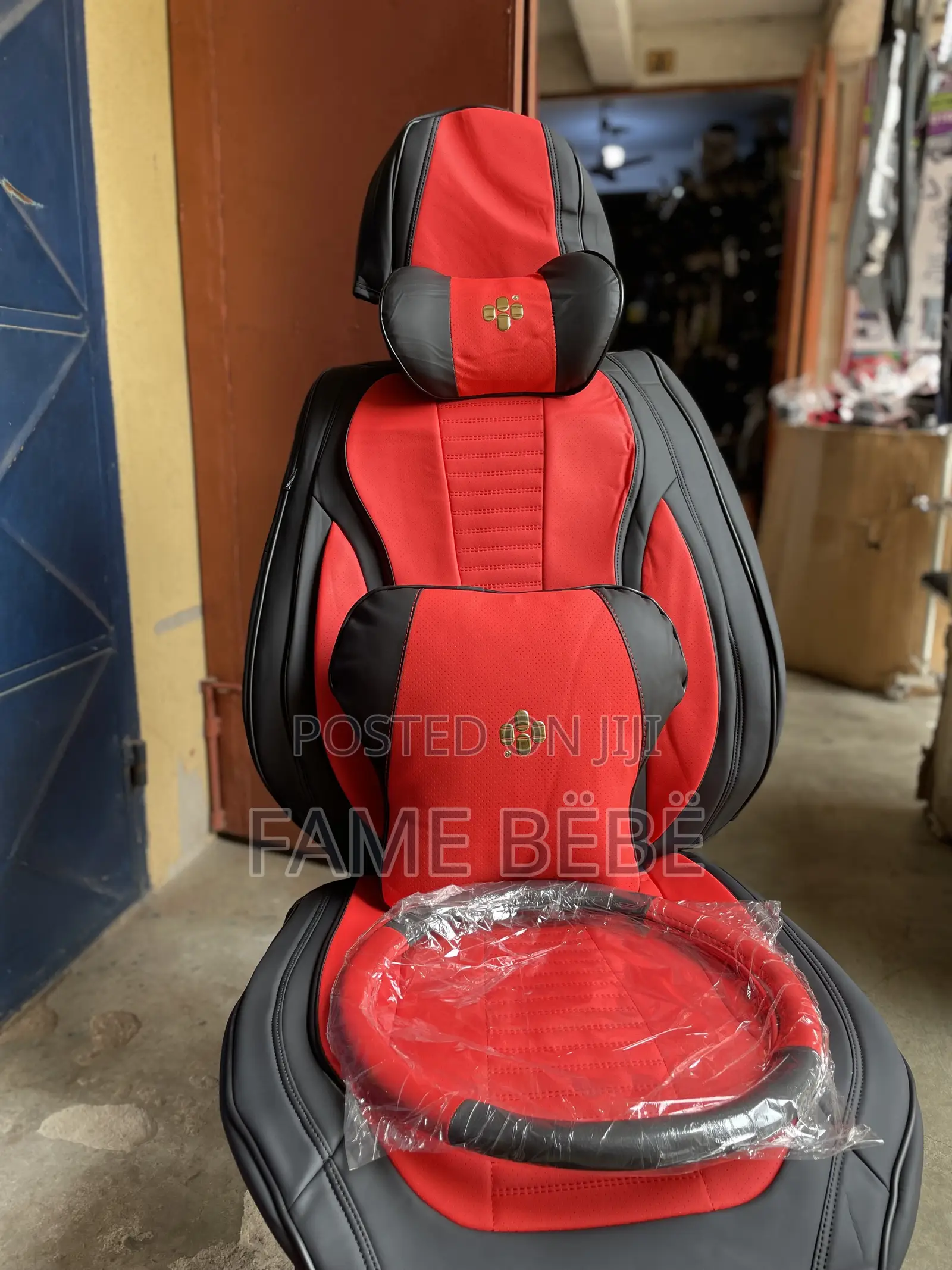 Premium Red Black Full Seat Cover Set