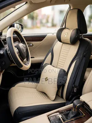 Luxury Beige Black Executive Seat Cover — Full Set