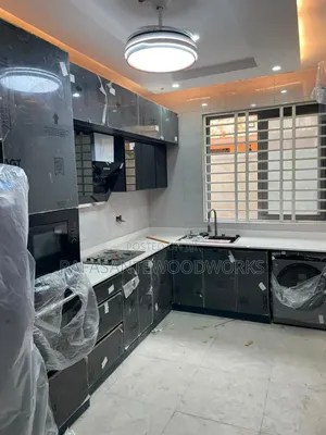 RAF Kitchen Cabinet With Laminated Plywood and Quartz Top