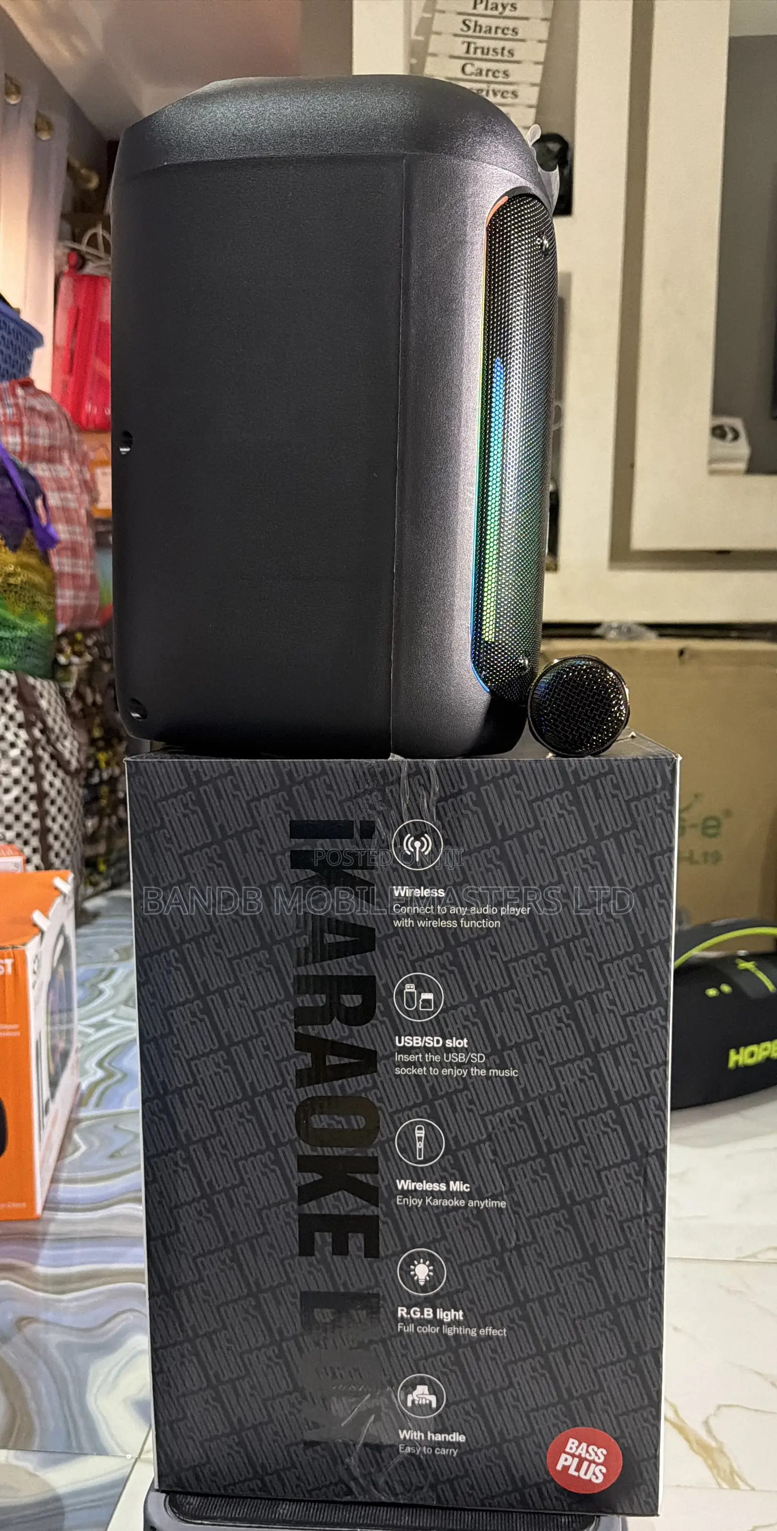 Brodu BTS-2286 Karaoke Speaker 6.5” – Wireless Microphone, RGB Lights