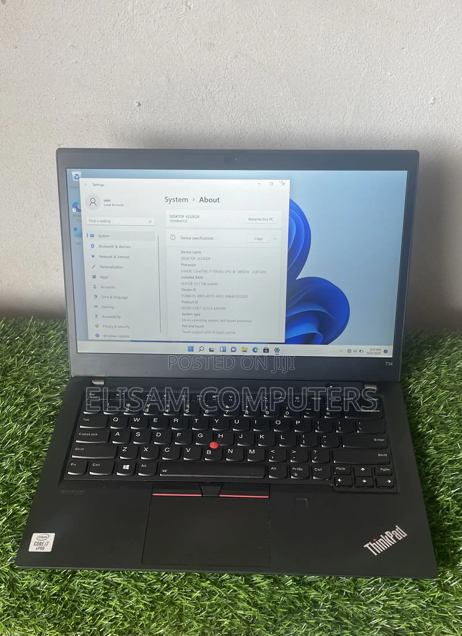 Laptop Lenovo ThinkPad T14 16GB Intel Core i7 SSD 256GB