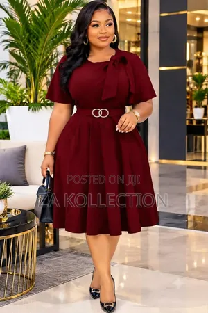 Women's Fashionable Pleated Flare Dress.