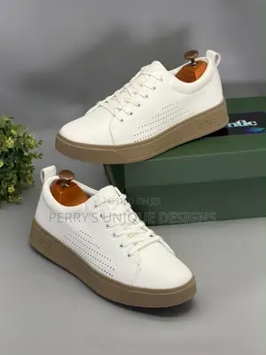 BOSS Men's Smart Casual Low-Top Perforated Leather Sneakers