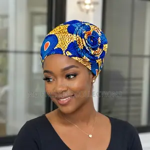 Women's African Print Floral Knot Turban Ca