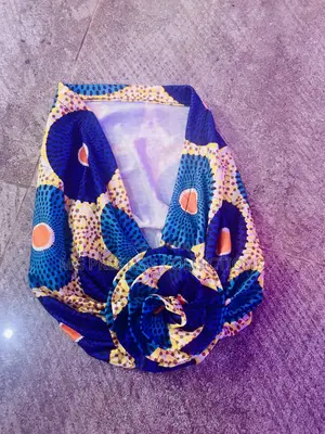 Women's African Print Floral Knot Turban Ca