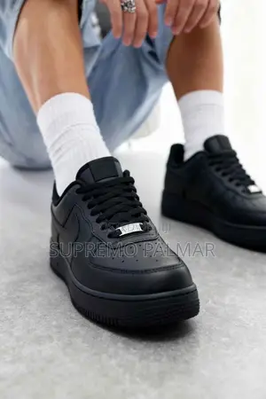 Nike Air Force 1 ’07 Low – Triple Black / White Casual Sneakers