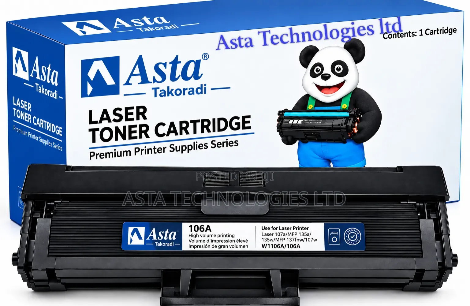 Asta Laser Toner Cartridge - 106A (W1106A)