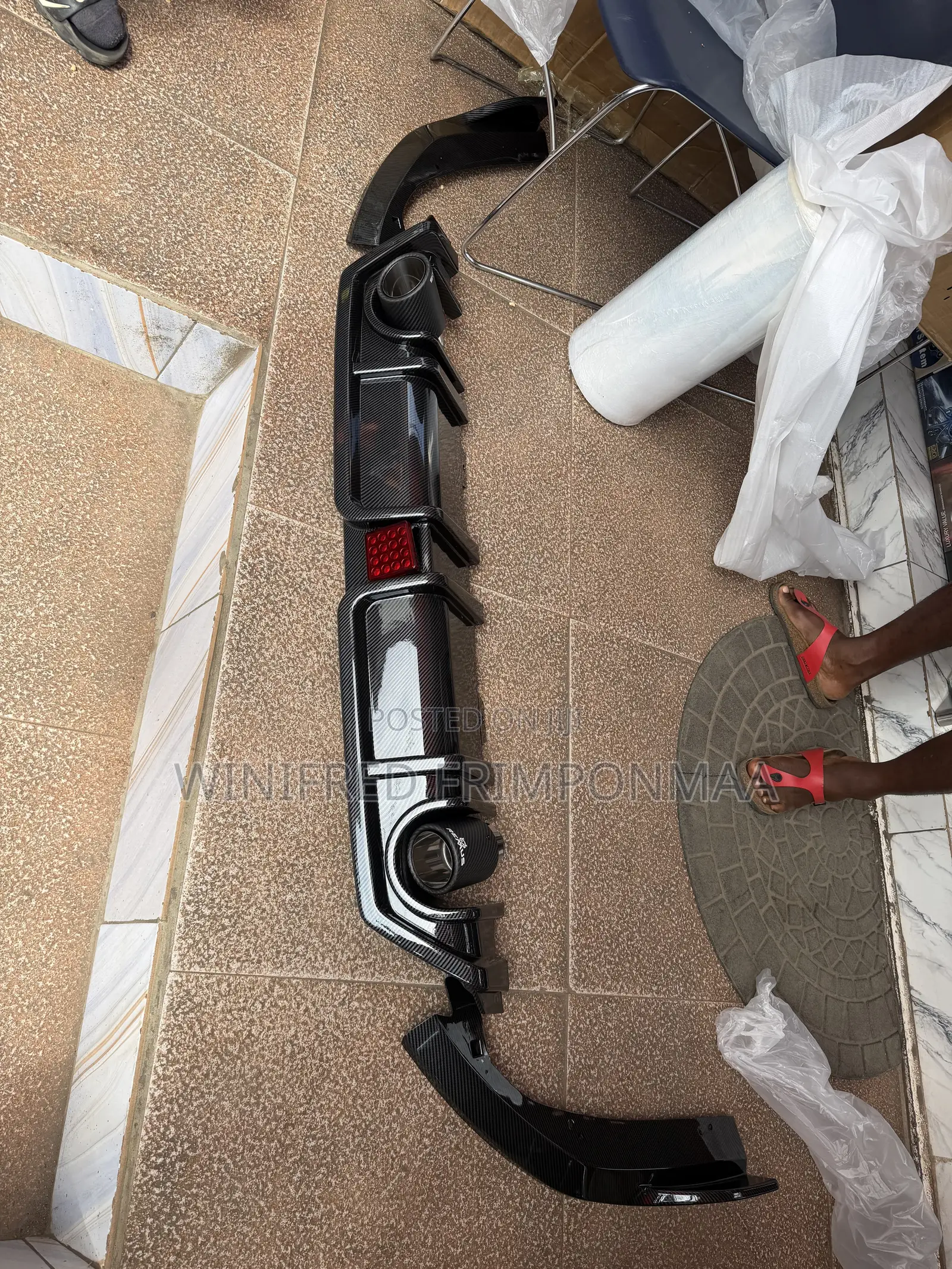 Honda Civic Back Bumper Diffuser With Exhaust Mouth