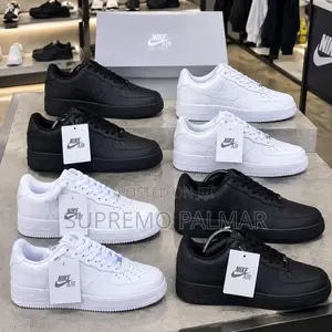 Nike Air Force 1 ’07 Low – Triple Black / White Casual Sneakers