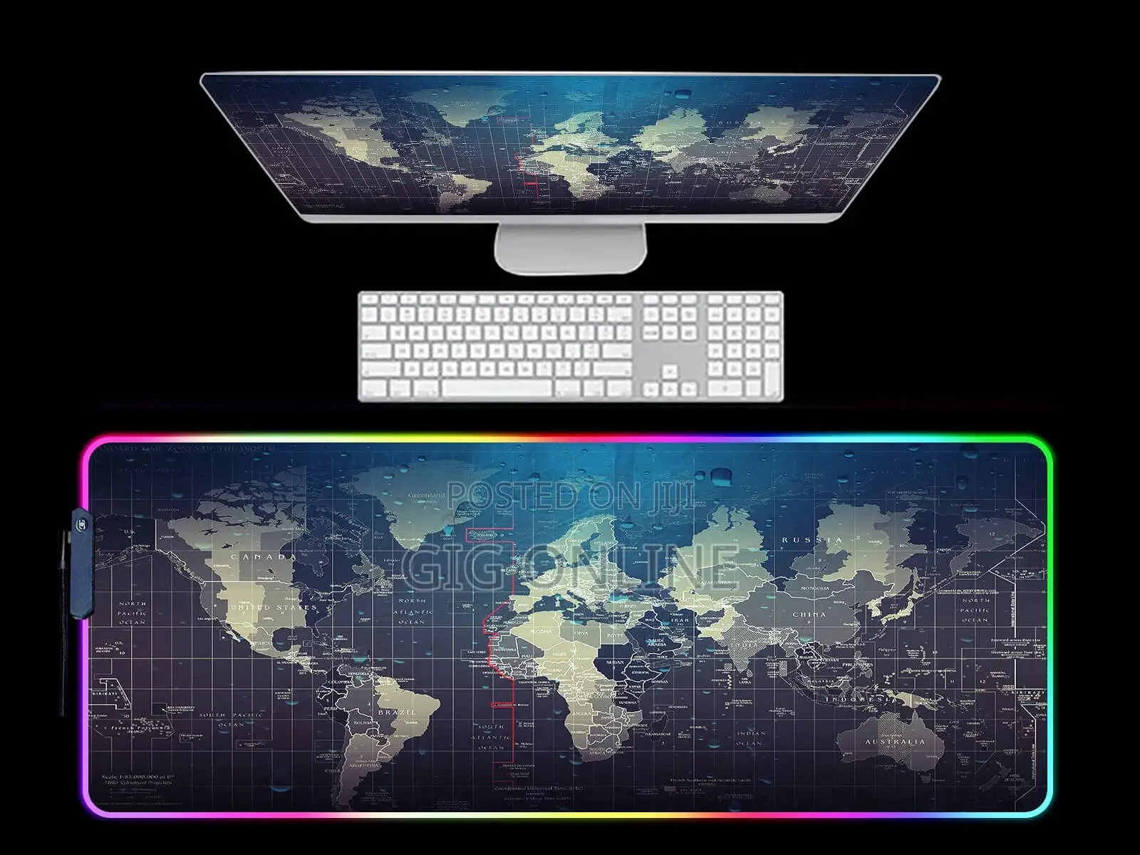 World Map XL RGB Mouse Pad