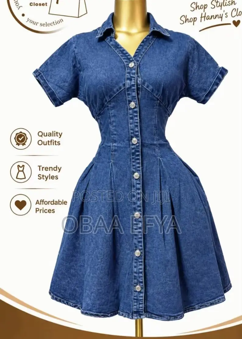 Stylish Women’s Denim Jeans Dress – Sizes Xl -XXL