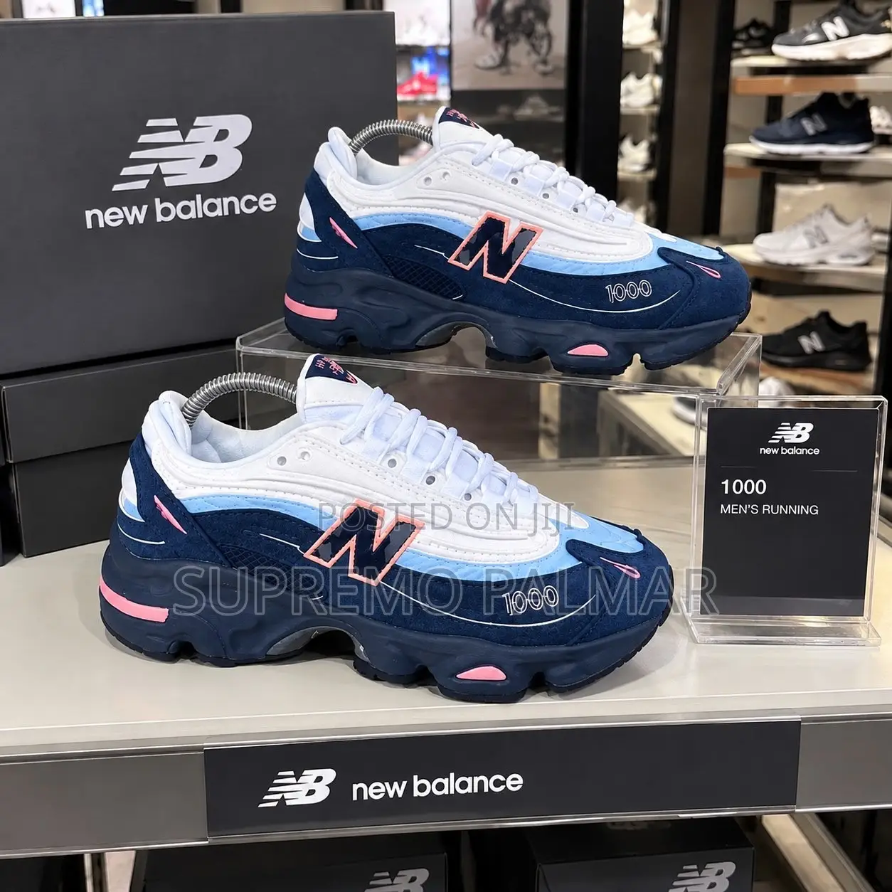 New Balance 1000 Men’s Running Shoes – Navy Blue White Pink Accents