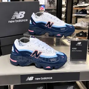 New Balance 1000 Men’s Running Shoes – Navy Blue White Pink Accents