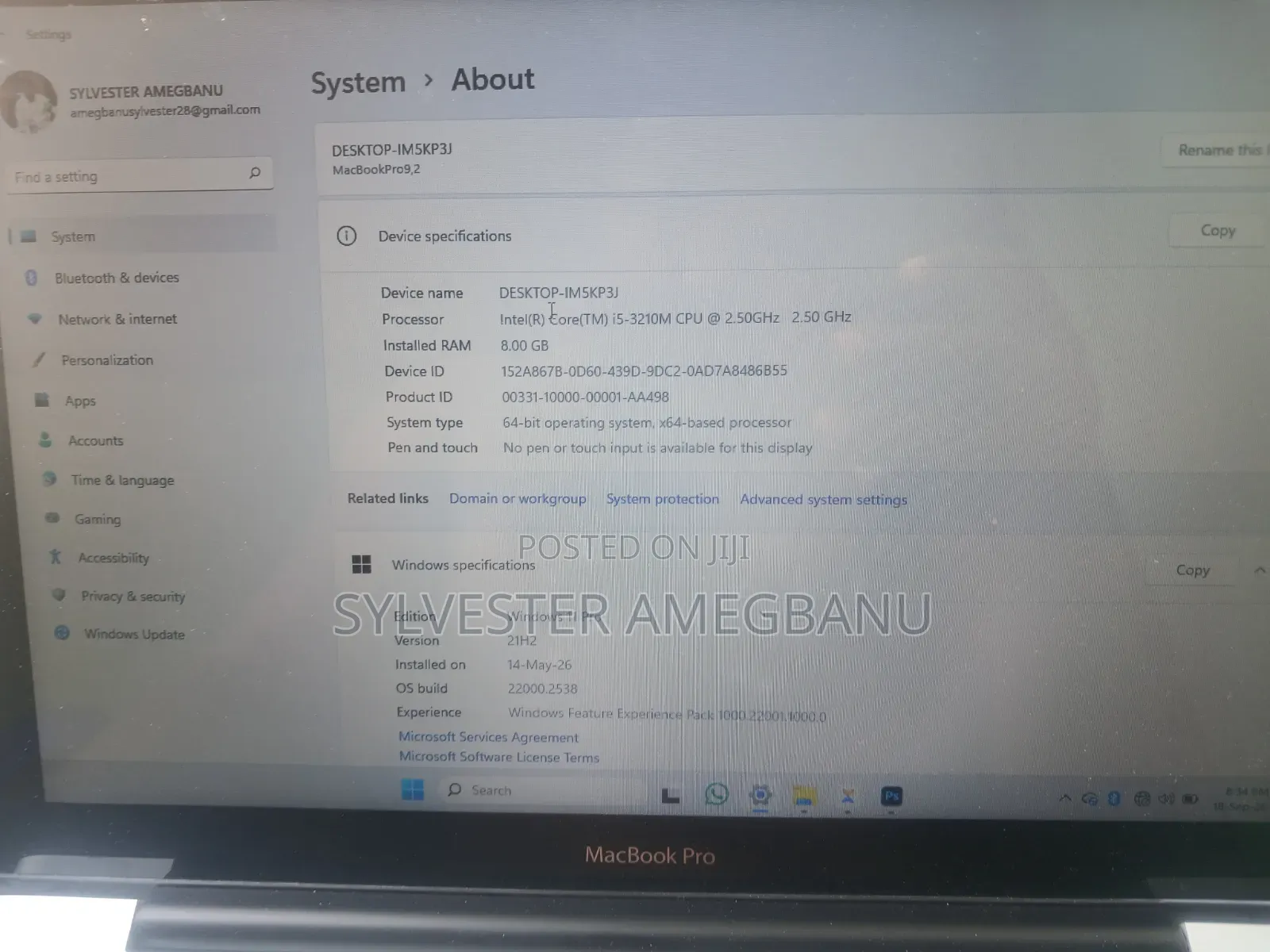 Laptop Apple MacBook Pro 2012 8GB Intel Core i5 SSD 256GB