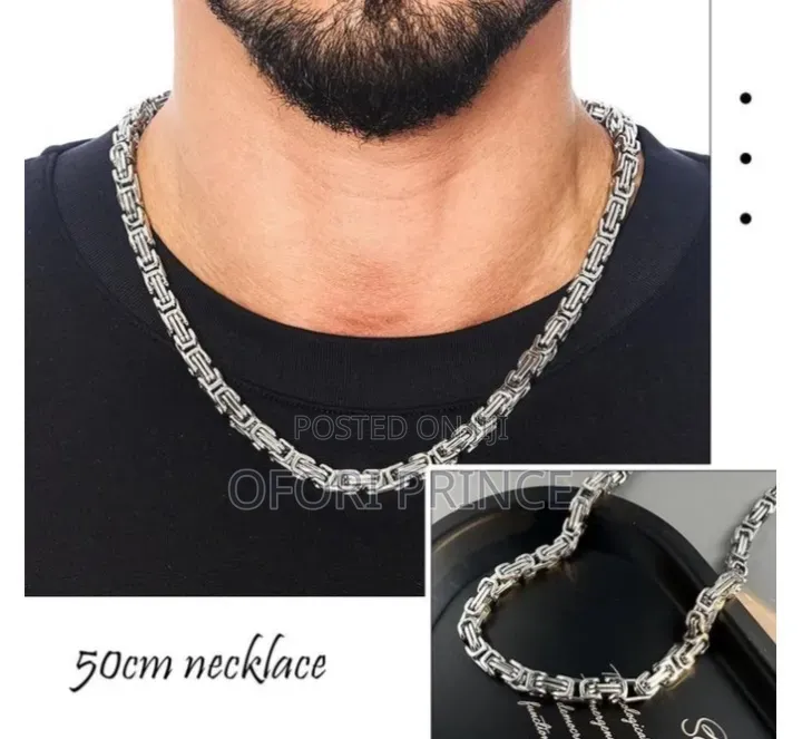 ARHANORY Men's 8mm Titanium Steal Cuban Necklace