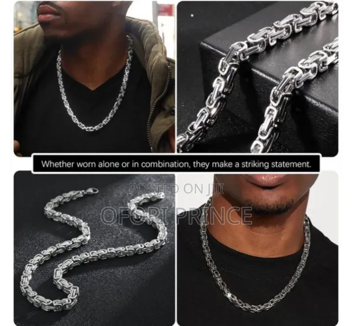 ARHANORY Men's 8mm Titanium Steal Cuban Necklace