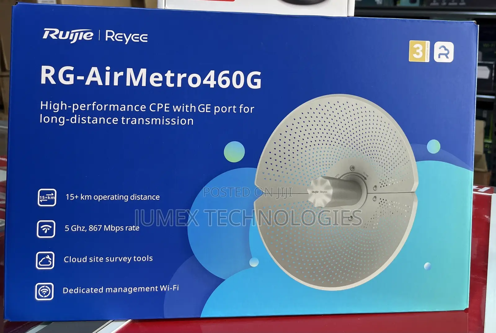 Ruijie Airmetro460g High Performance Cpe With Ge Port 15+ Km Distance