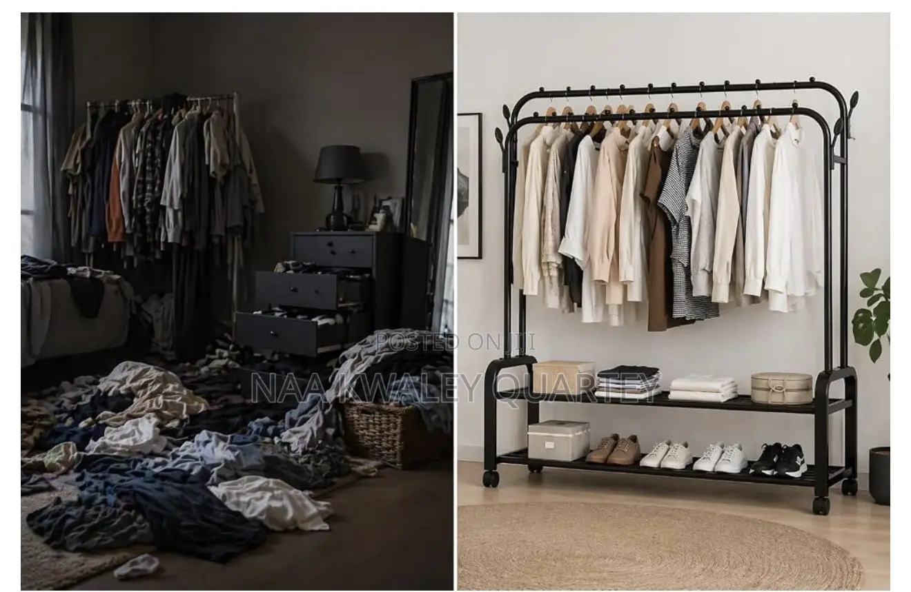Double Pole Metal Clothes Rack