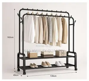 Double Pole Metal Clothes Rack