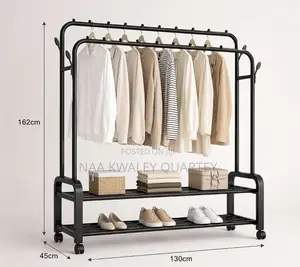 Double Pole Metal Clothes Rack