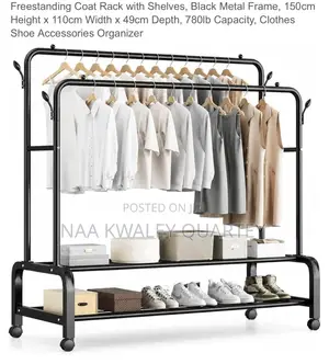 Double Pole Metal Clothes Rack