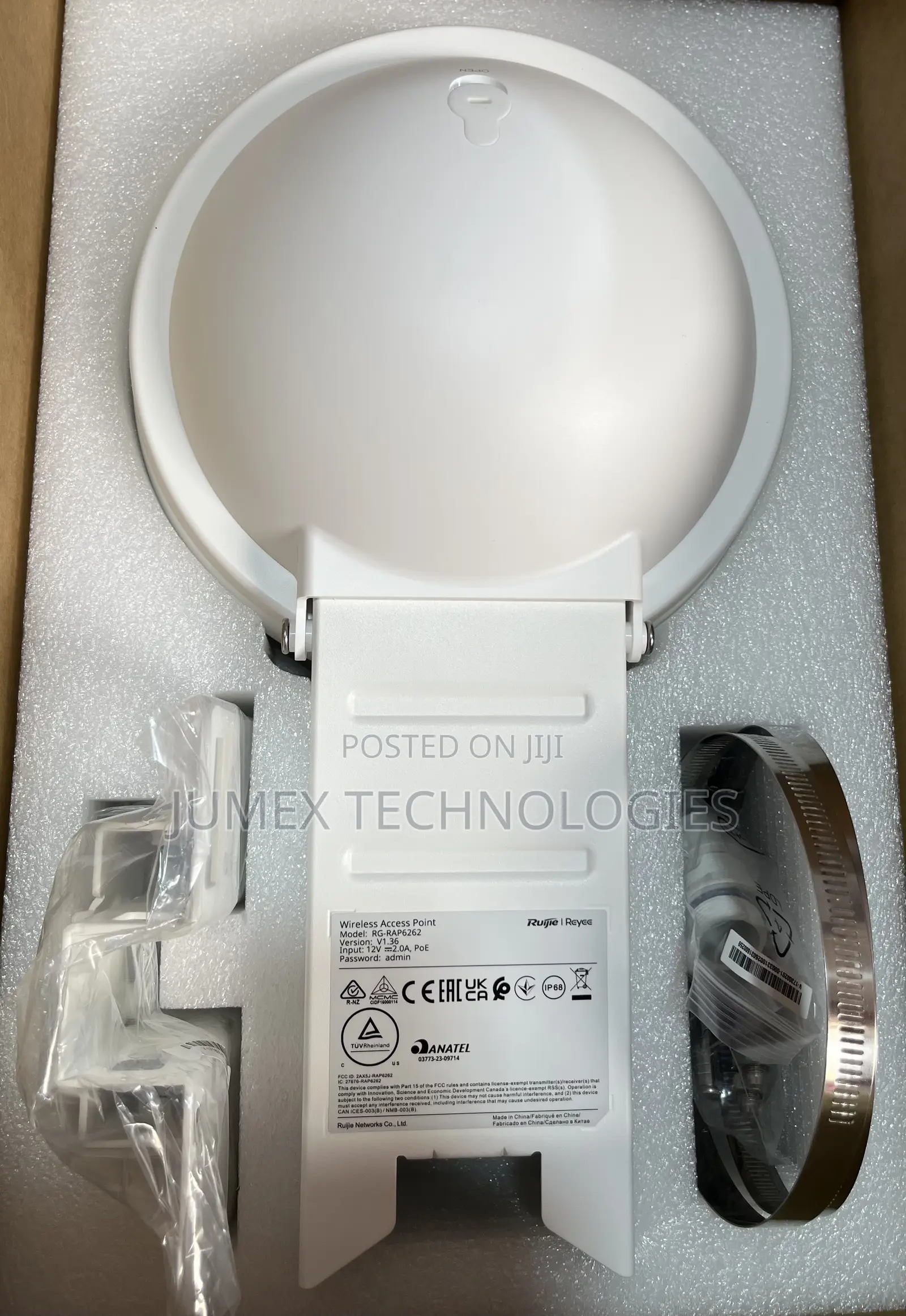 Ruijie Rap6262 Ax3000 Outdoor Omnidirectional Ap 300m+ 500users