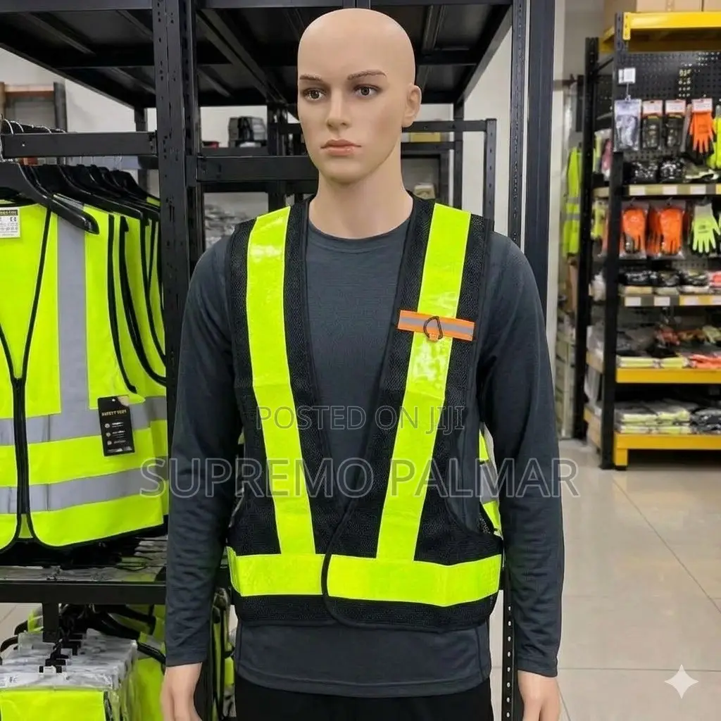Black & Neon Green Reflective Safety Vest – Skeleton Mesh Harness