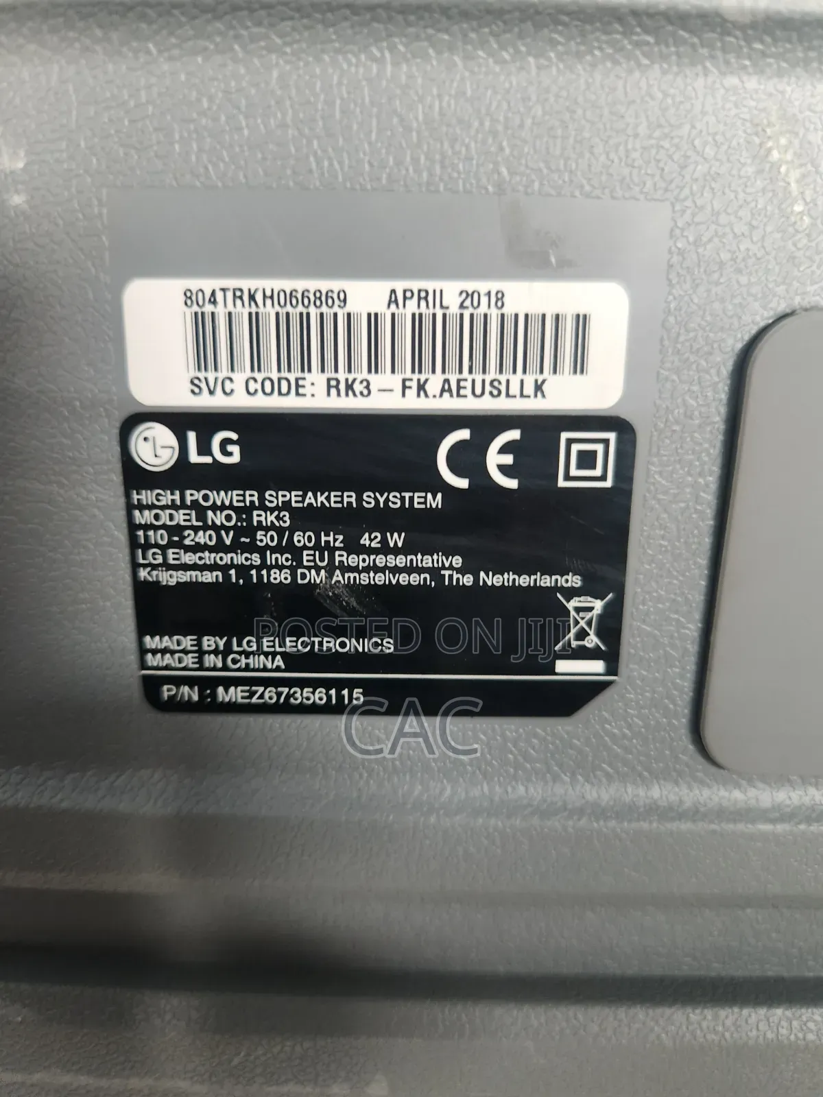 LG Rk3 Rechargeable Bluetooth Speaker