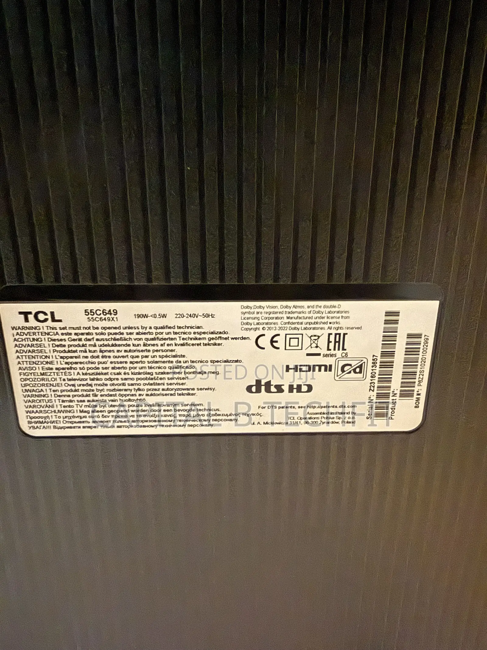 European Standard 55inches Full Digital Qled TCL Google TV