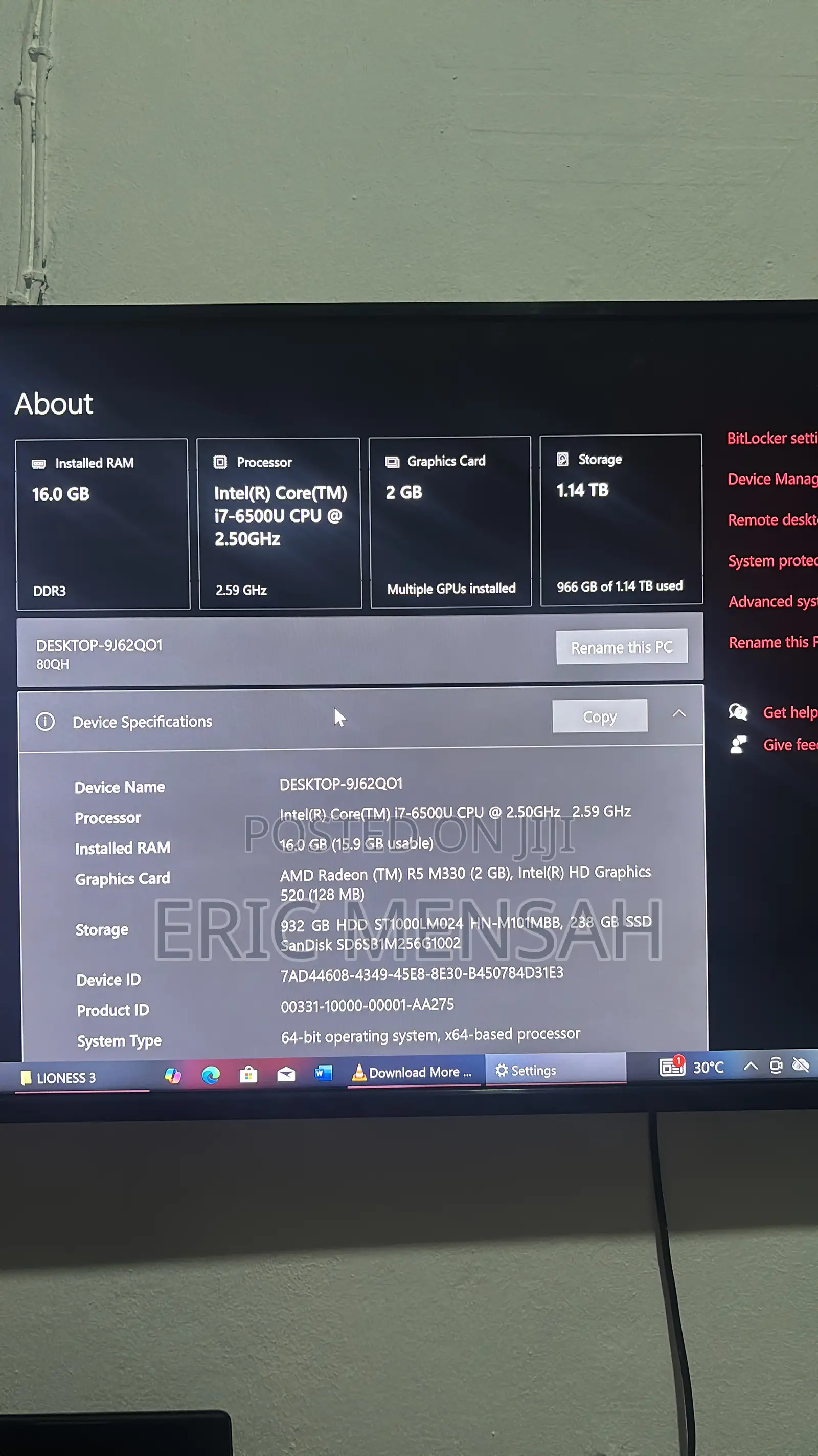 Laptop Lenovo IdeaPad 300 16GB Intel Core i7 HDD+SSD 1T