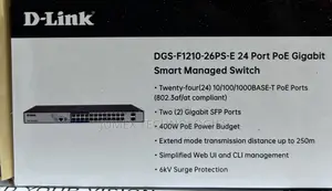 D-Link DGS-F1210-26PS-E 24 Port PoE Gigabit Smart Managed Switch 400W