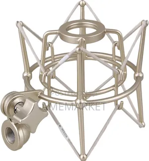 Adjustable Microphone Shock Mount – Metal Suspension Holder, Silver