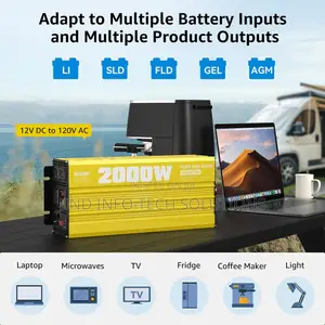 XWJNE Pure Sine Wave Inverter 2000Watt Inverter 12V DC to 110v/120v AC