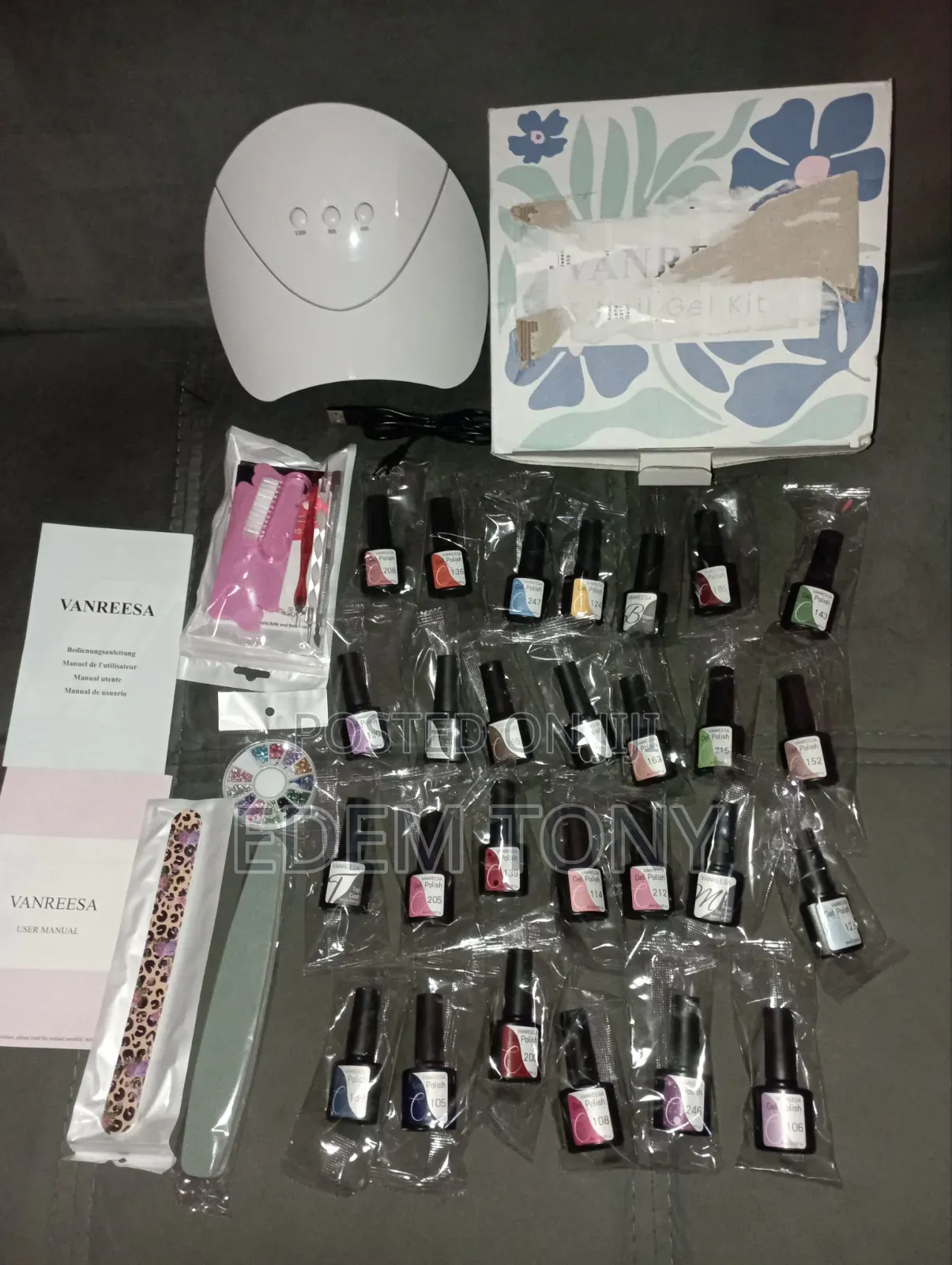 VANREESA 25 Colors Gel Nail Polish With UV Light Gel Nail Kit