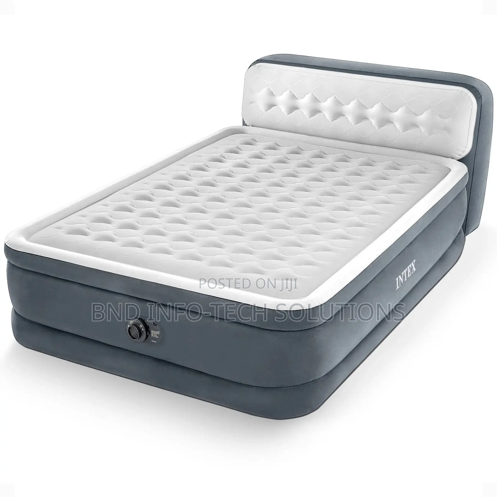 INTEX Dura-Beam 18" Queen Size Air Mattress With Built-in Headboard