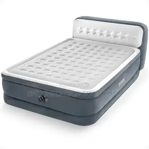 INTEX Dura-Beam 18" Queen Size Air Mattress With Built-in Headboard