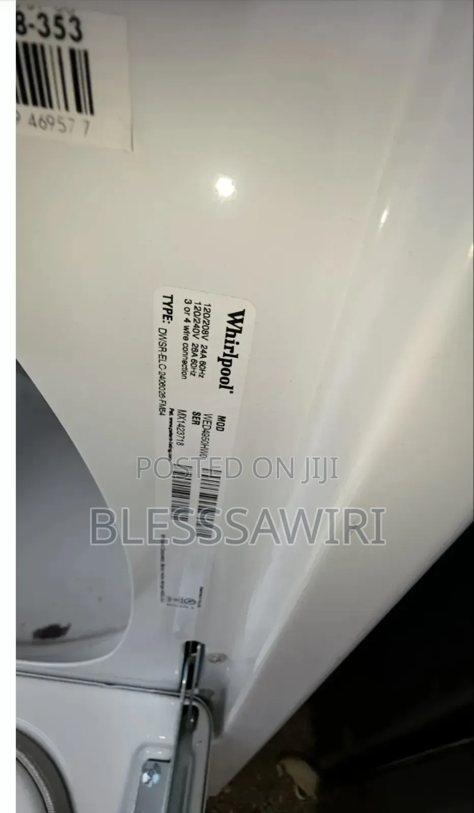 Brand New Whirlpool Gas 25kg Top Load Electric Dryer With AutoDry
