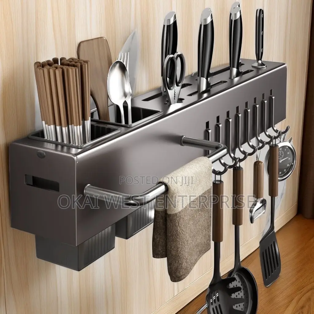 Multi-Function Wall-Mounted Knife Storage Rack