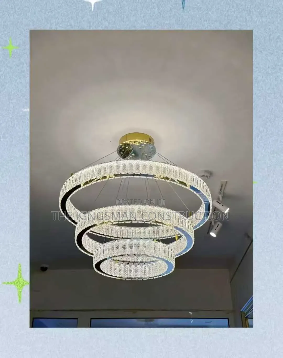 Crystal Gold Ceiling Chandelier Light D800+d600+d400mm 3 Colour