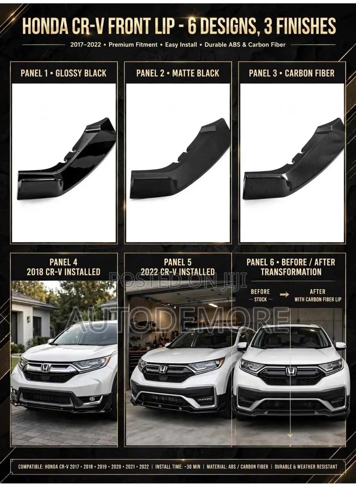 Honda CRV 2017-22 Front Bumper Lip