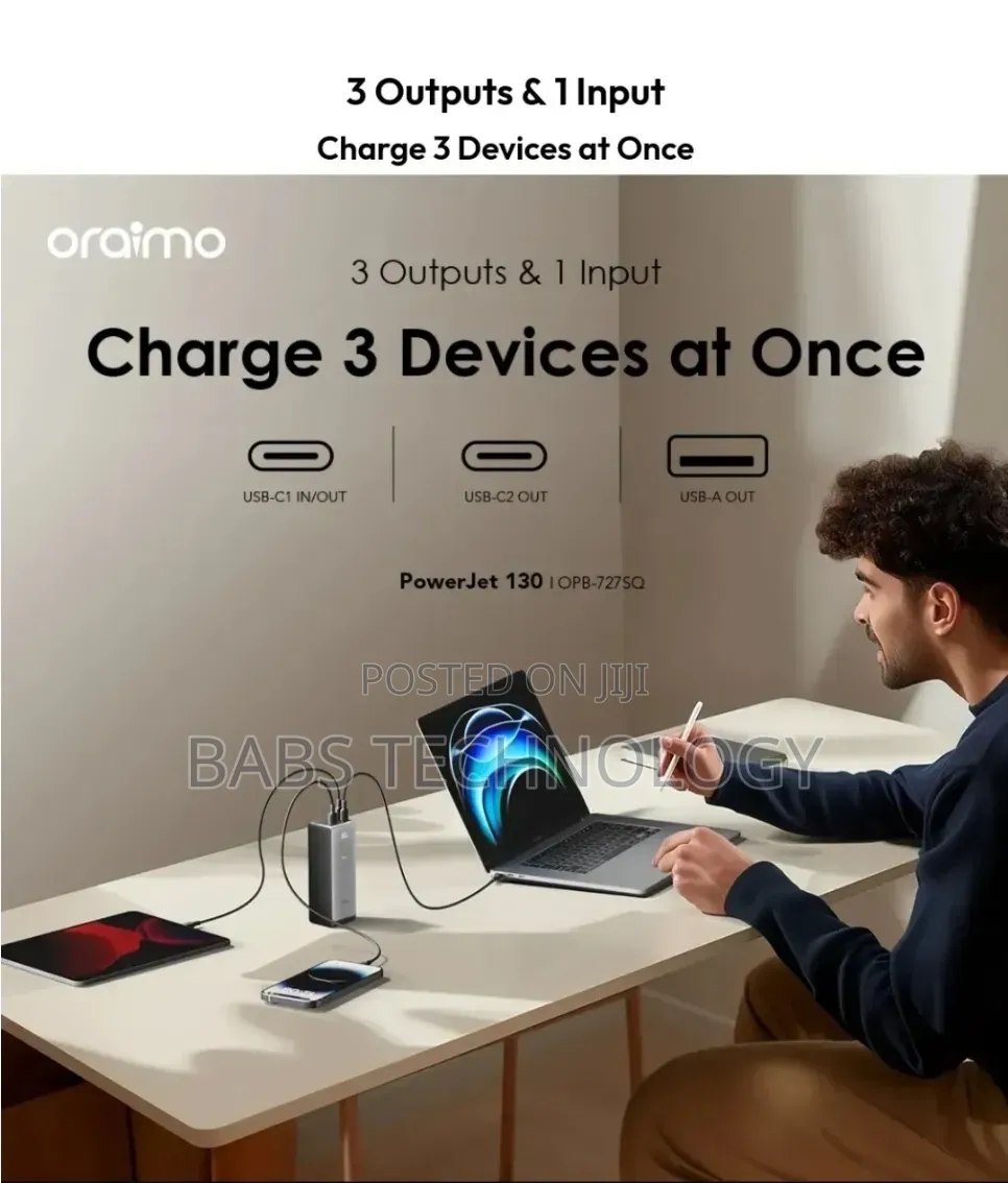 Oraimo PowerJet 130 — 27,600mAh | 130W Ultra-Fast