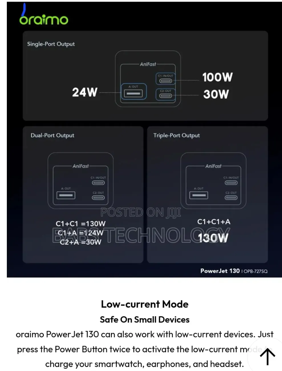 Oraimo PowerJet 130 — 27,600mAh | 130W Ultra-Fast