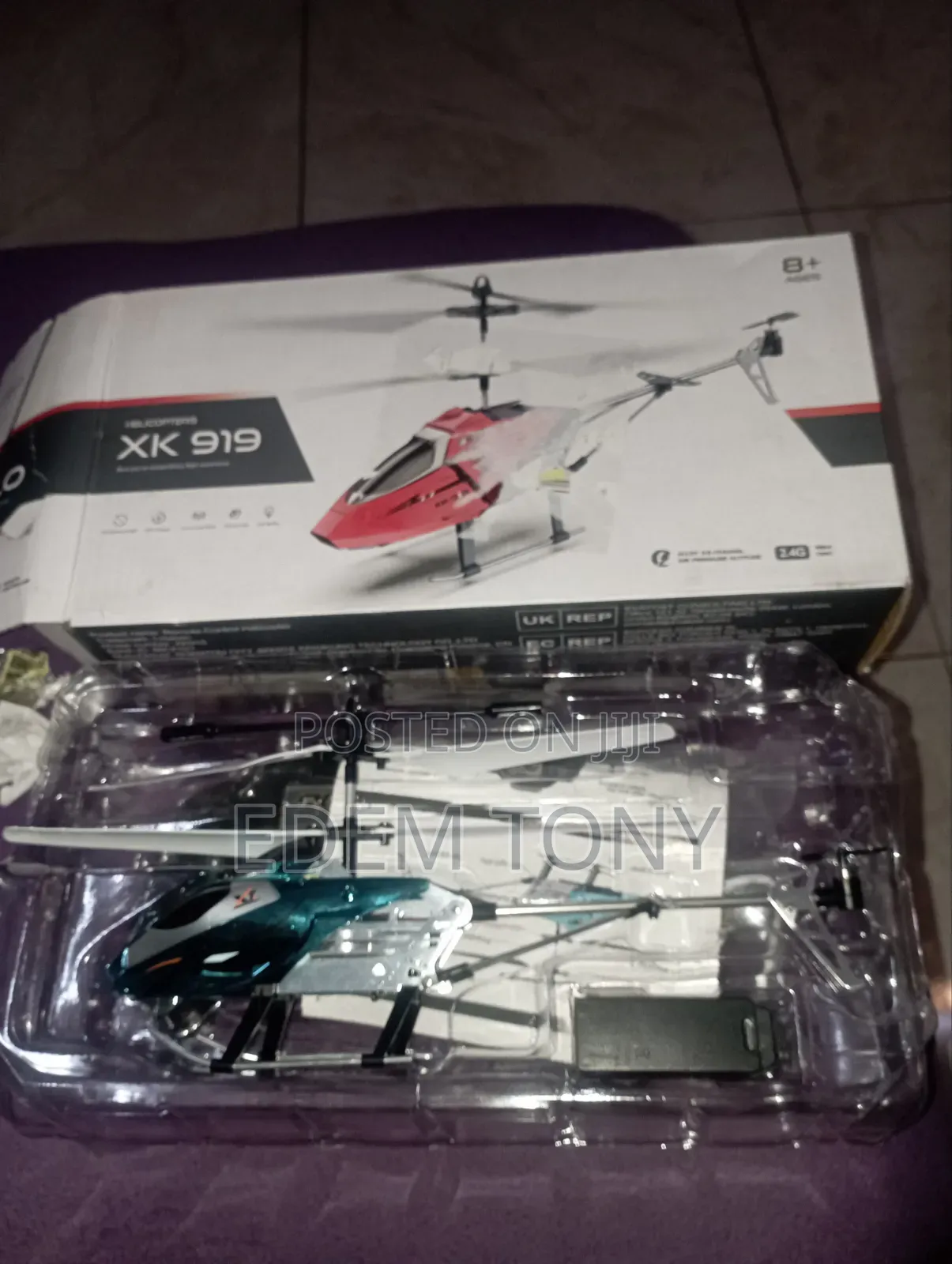 XK919 Alloy 3-Channel RC Helicopter - In Blue