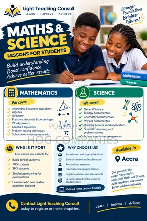 Mathematics Science Home Tutor | JHS SHS | Kasoa