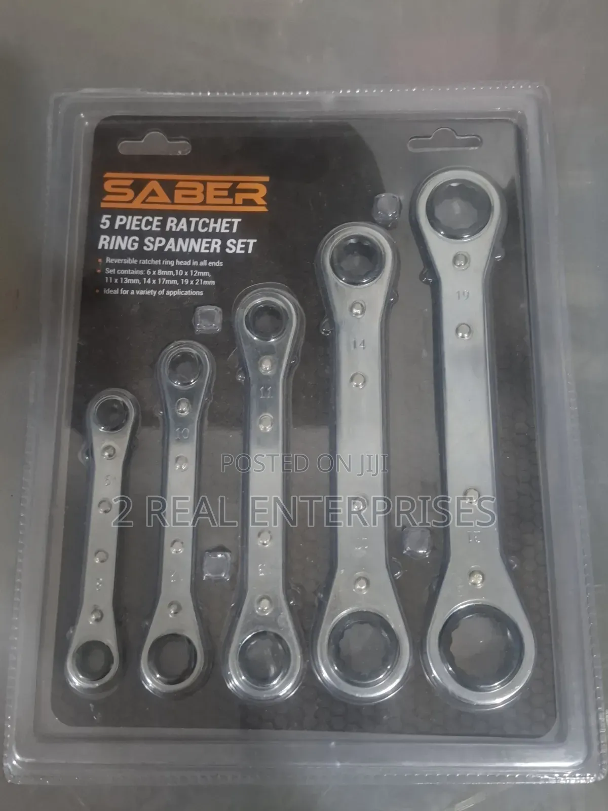 Saber 5-Piece Reversible Ratchet Ring Spanner Wrench Set