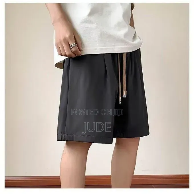Men’s Ice Silk Quick-Dry Casual Shorts – Summer Drawstring Sport